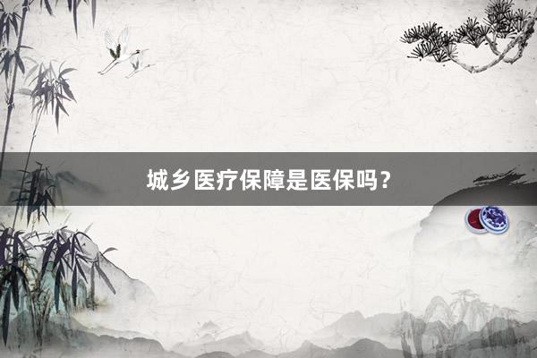 城乡医疗保障是医保吗？