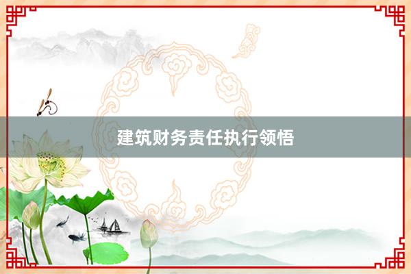 建筑财务责任执行领悟